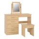 image 1 of Nevada 4 Drawer Dressing Table Set Brown | Sonoma Oak