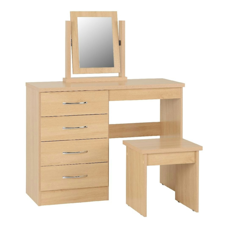 image 1 of Nevada 4 Drawer Dressing Table Set Brown | Sonoma Oak