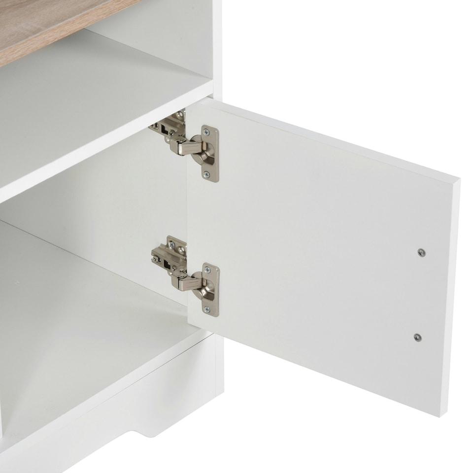 image 1 of HOMCOM Home Office 42" TV Stand Storage Unit w/ Cabinets Shelves Living Room