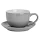 image 1 of Argon Tableware 2pc Coloured Cappuccino Cup & Saucer Set - 250ml - Grey - Coffee Cup Latte Cup Drinking Cup