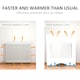 image 5 of HOMCOM Modern Radiator Cover Heater Cabinet Slatted Worktop Painted MDF White