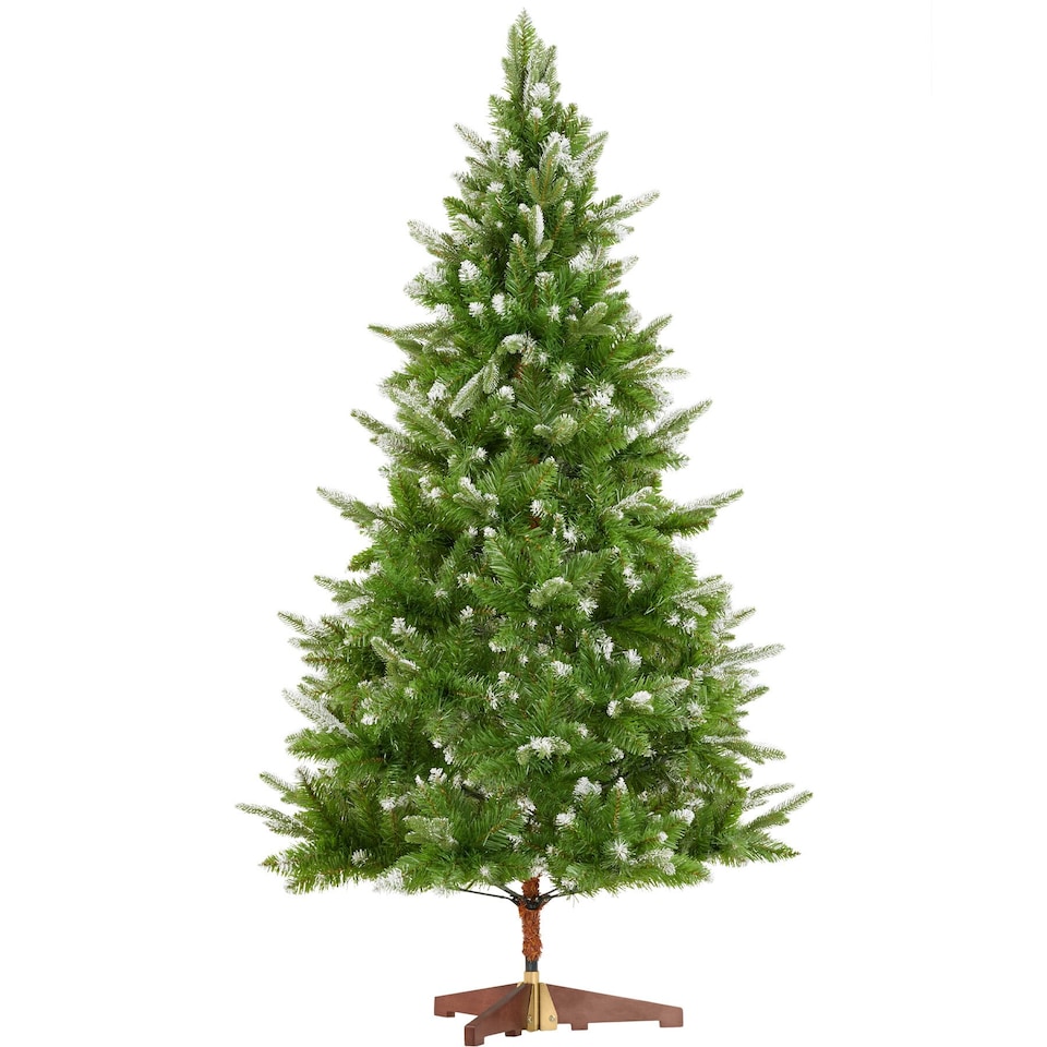 image 1 of Christmas Tree Blitzen - 180 cm tall, green PVC needles, frosted tips, with stand