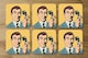 image 3 of Male businessman talking on the phone style pop art retro (Placemat & Coaster Set)