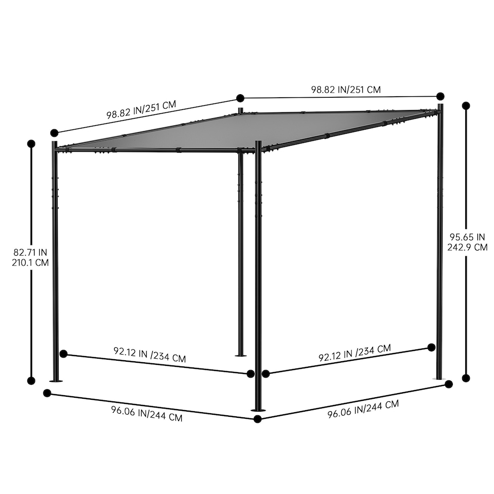 image 1 of Rattantree Slanted Canopy Pergola Outdoor Gazebo 8FT x 8FT