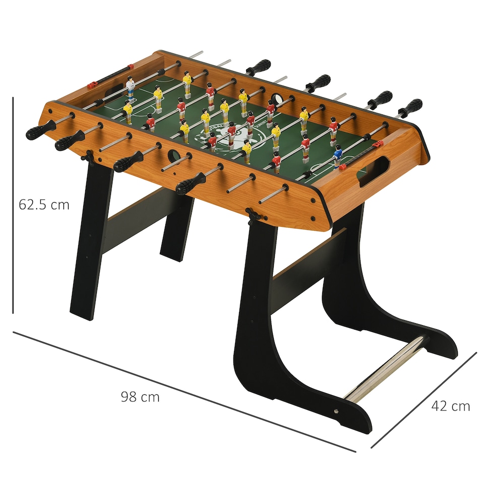 image 1 of HOMCOM Folding Football Gaming Table Mini Foosball Soccer Table for Family Fun Indoor Play Sports