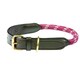 image 1 of Weatherbeeta Rope Leather Dog Collar - Burgundy/Brown - L