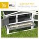 image 5 of PawHut Rabbit Hutch, Bunny Cage with Run & Sliding Tray, Hay Rack, Grey