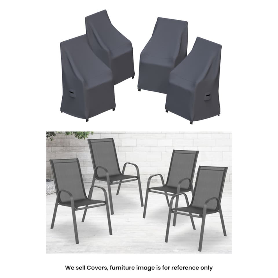 image 1 of Covers and all Artu Patio Chair Covers Set of 4 Water-Repellent UV-Resistant Polyester for Sling Outdoor Chairs, 30 W x 22.25 D x 36 H x 25.13 FH