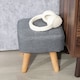 image 7 of HOMCOM Modern Tufted Footstool, Fabric Foot Stool with Rubber Wood Legs, Padded Seat, for Living Room, Bedroom, Entryway, Grey | Grey