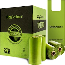 DogCrates+ Dog Poo Bags - 270 Leak Proof and Extra Thick Poop Bags with Tie Handles