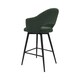 image 4 of Bentley Designs - Sterling 180° Return Swivel Barstool With Black Sand Powder Coated Legs - Green Fabric (Single)