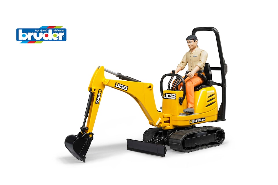 image 1 of Bruder bworld JCB Micro excavator 8010 CTS and construct. worker Tracked Excavator Model