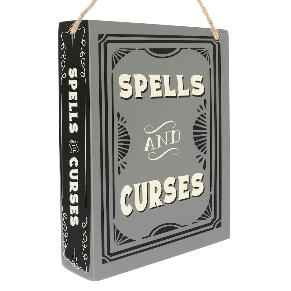 image 1 of Something Different Spells And Curses Hanging Sign - Grey - One Size
