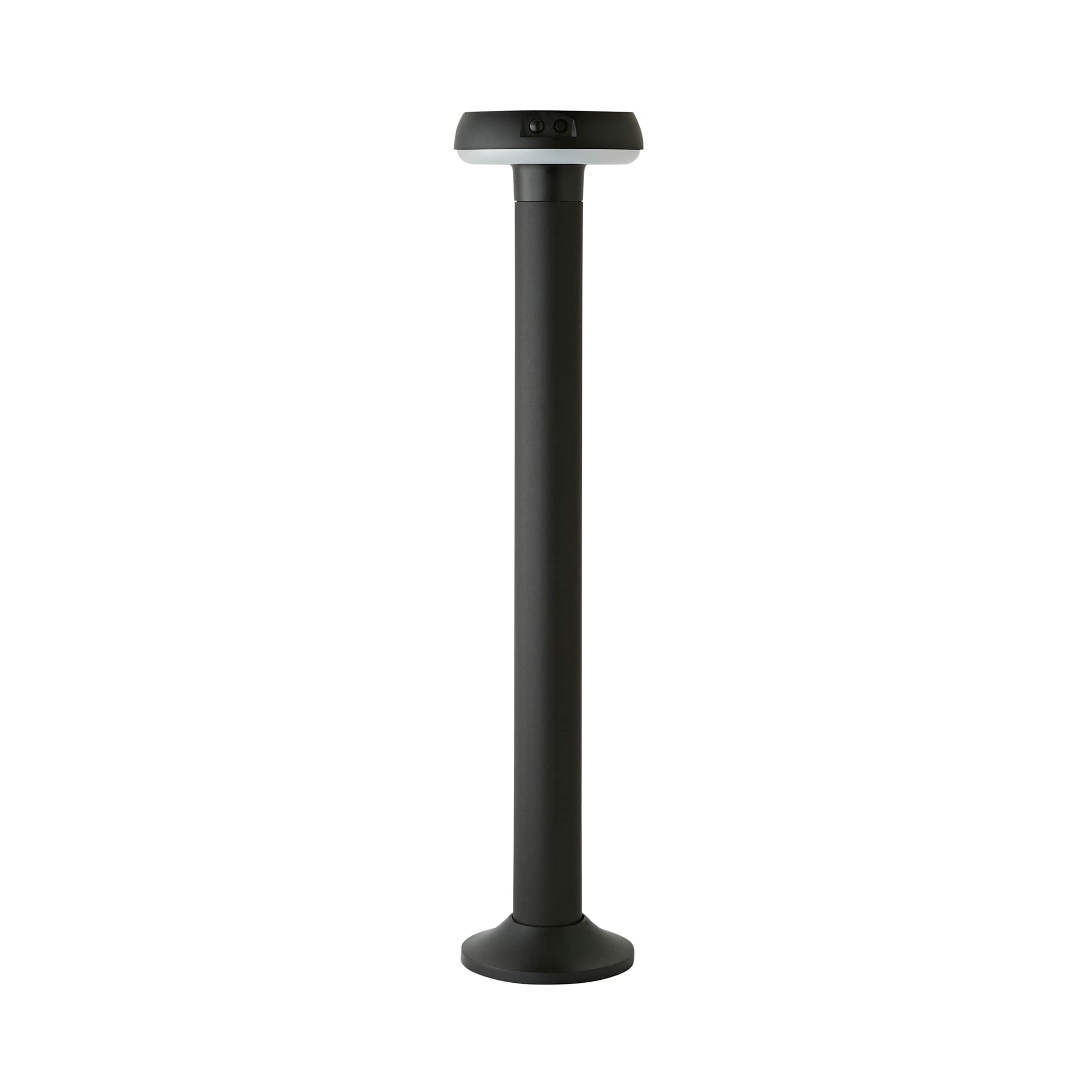ValueLights Solar Powered LED Matte Black Sensor Outdoor Bollard Light