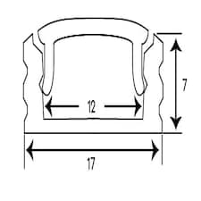 FittingsCo, 1 Metre Surface Mounted Extrusion for LED Strip Lighting, Aluminium, Includes Light Cover