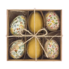 FloralSilk set of 6 floral textile Easter egg decorations