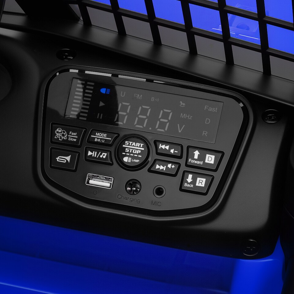 image 1 of AIYAPLAY Electric Car for Kids, 12V Kids Ride On Car with 4 Spring Suspension Wheels, Parental Remote Control, Music Horn LED Lights, Blue