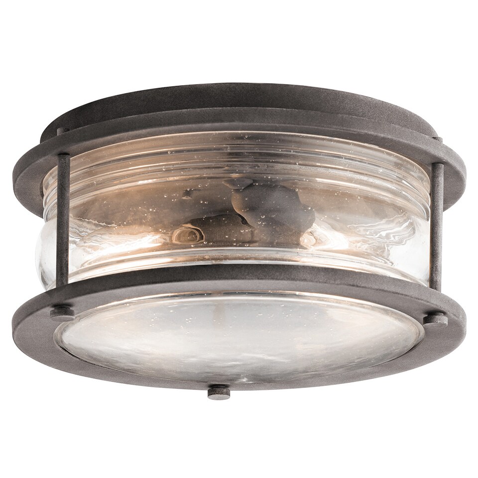 image 1 of Ashland Bay 1 Light Bathroom Flush Outdoor Ceiling Light Zinc IP44, E27