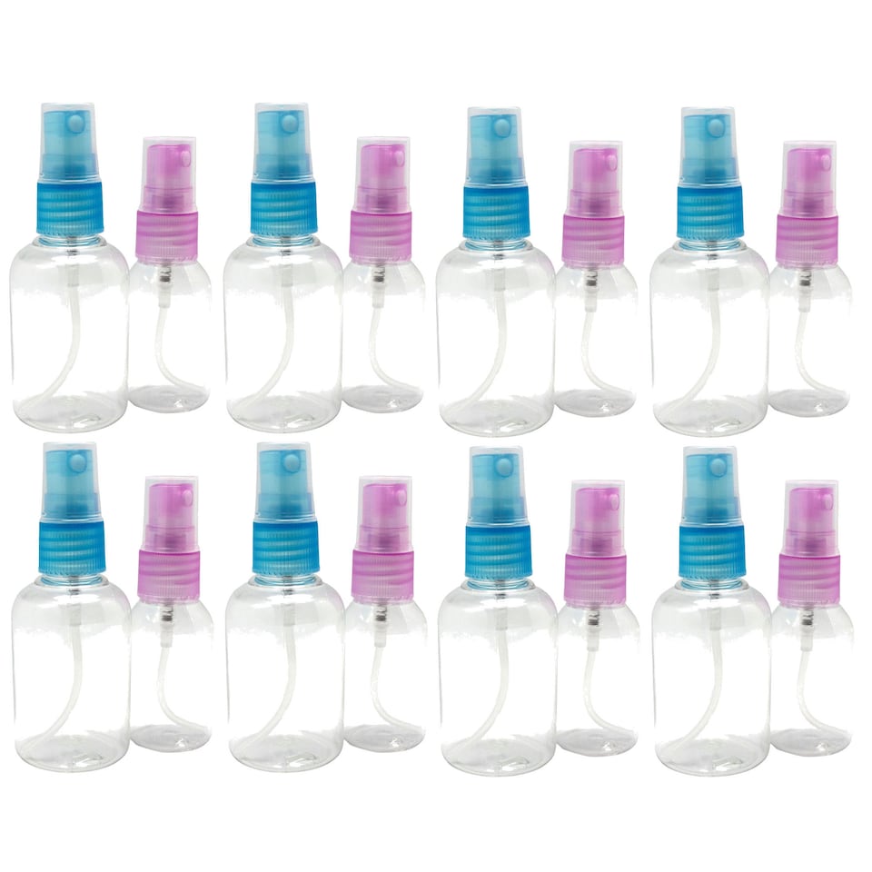 Travel Spray Bottles Set | 30ml & 50ml Refillable Plastic Atomiser Bottles for Perfume, Aftershave & Liquids