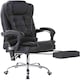 image 1 of Neo Office Chair Brown Faux Leather with Massage Function & Footrest | Black