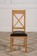 image 3 of Berkeley Solid Oak and Leather Dining Chairs for Dining Room or Kitchen | Brown | Brown