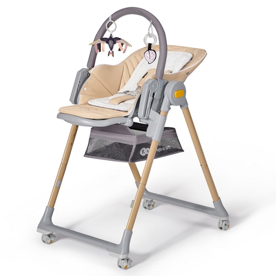 image 1 of Kinderkraft Lastree High Chair for Baby and Toddler - Wood