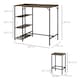 image 7 of HOMCOM Industrial Bar Height Dining Table Set 3 Pieces Bar Set with Shelf
