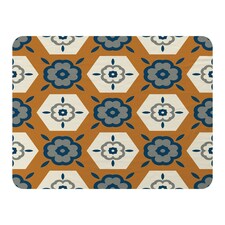Rust orange background with gray, navy blue and beige (Blanket)