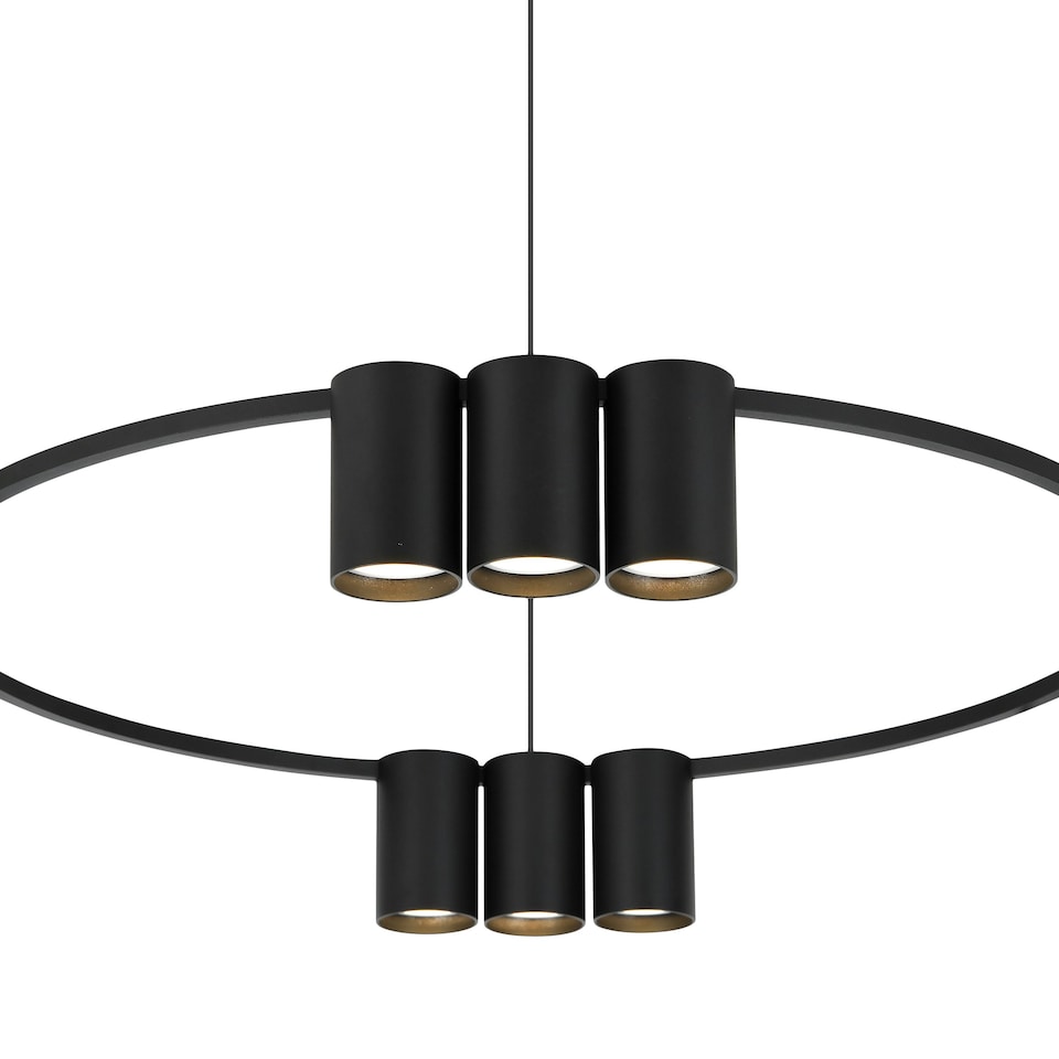 image 1 of Milagro Pendant Light (Circle) Genesis Black 10xGU10