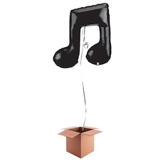 Black Musical Note Helium Foil Giant Balloon - Inflated Balloon in a Box