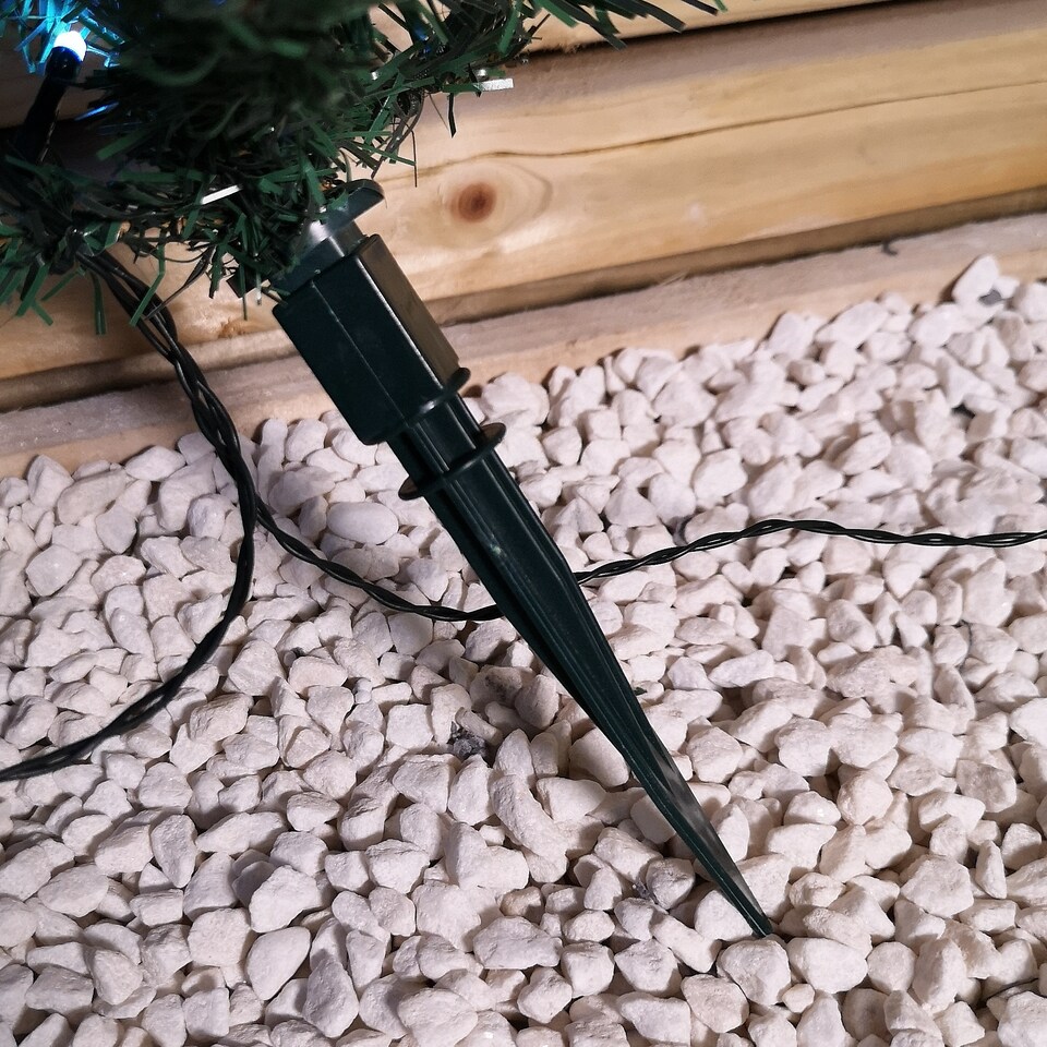 image 1 of 6pc 5m Christmas Green Tree Outdoor Path Lights with 15 White LEDs per Tree | Green | Green