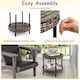 image 4 of COSTWAY 2-tier Rattan Cat Nest Wicker Kitten House Raised Kitty Bed-Grey