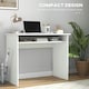 image 5 of HOMCOM Computer Desk Writing Table Study Workstation Storage White Wood Grain