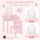 image 5 of COSTWAY Kids Vanity Set Makeup Beauty Dressing Table Pink