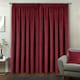 image 5 of Oxford Red Velvet Curtains 66 x 72 inch (168 x 183 cm) 100% Blackout Pencil Pleat Thermal Noise Reducing Curtains for Bedroom and Living Room
