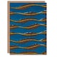 image 1 of Furuya Korin Japanese Art Card Vintage Pattern Feathers on Blue
