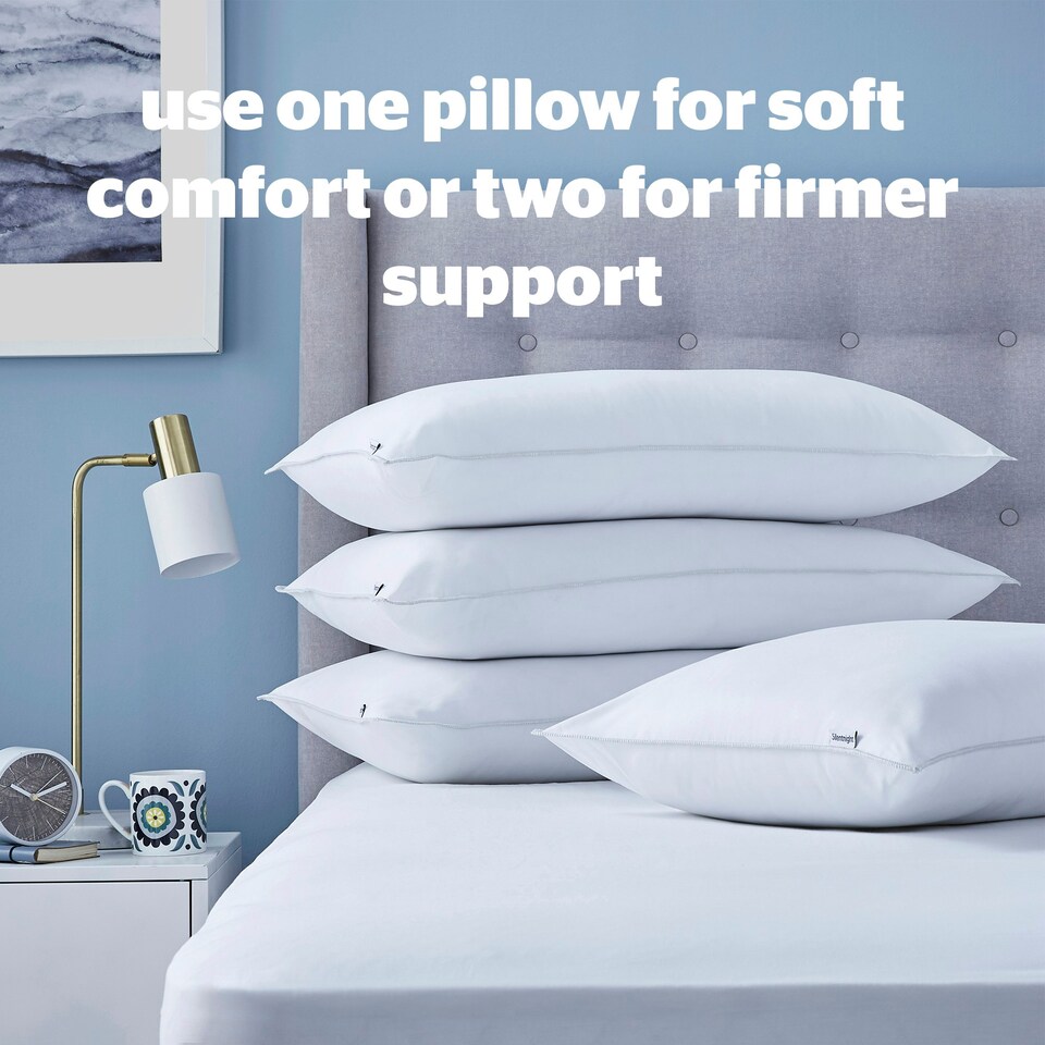 image 1 of Silentnight Superwash Bed Pillows, Hypoallergenic, Medium Support, 4 Pack