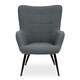 image 1 of Interiors by Premier Stockholm Grey Fabric Armchair, High Back Patterned Armchair, Easy to Maintain Bucket Chair