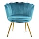 image 4 of FLORA Petal Chair Velvet Upholstered Fabric - Teal Blue | Teal