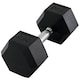 image 1 of HOMCOM 17.5KG Single Rubber Hex Dumbbell Portable Hand Weights Home Gym