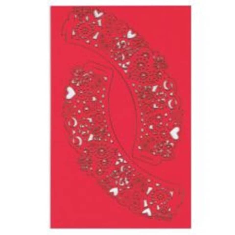 Red Hearts Cupcake Wraps - Pack of 12
