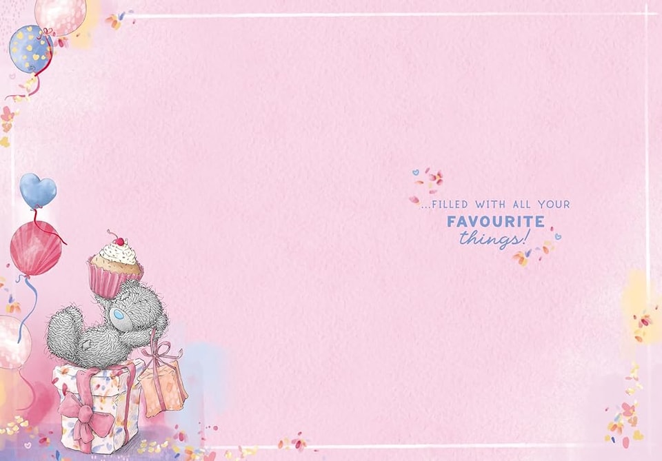 image 1 of Bear Stood On Present Holding Presents Birthday Card