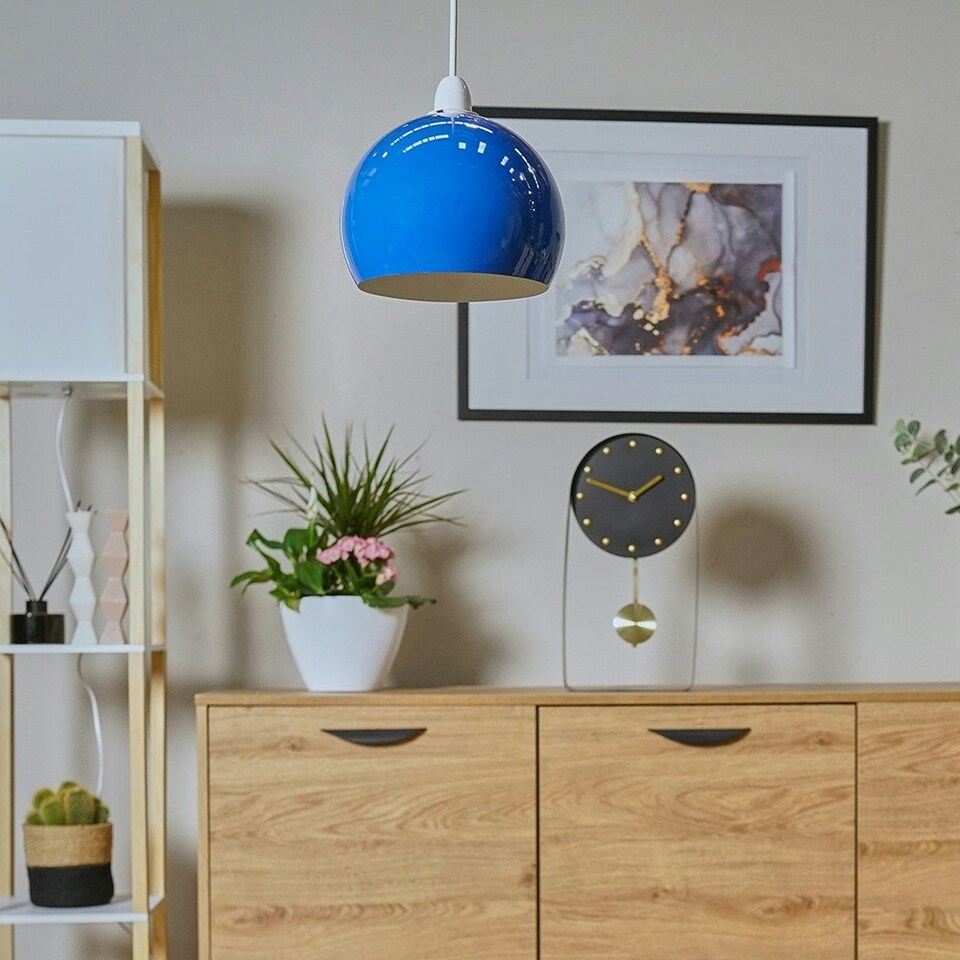 image 1 of ValueLights Retro Blue Arco Style Dome Ceiling Pendant Light Shade