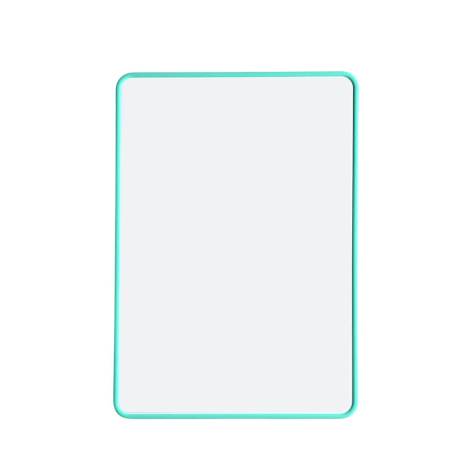 image 1 of Pack of 6 A4 Double Sided Magnetic Erasable MDF Plain Whiteboards With Cyan Border | Green | Cyan