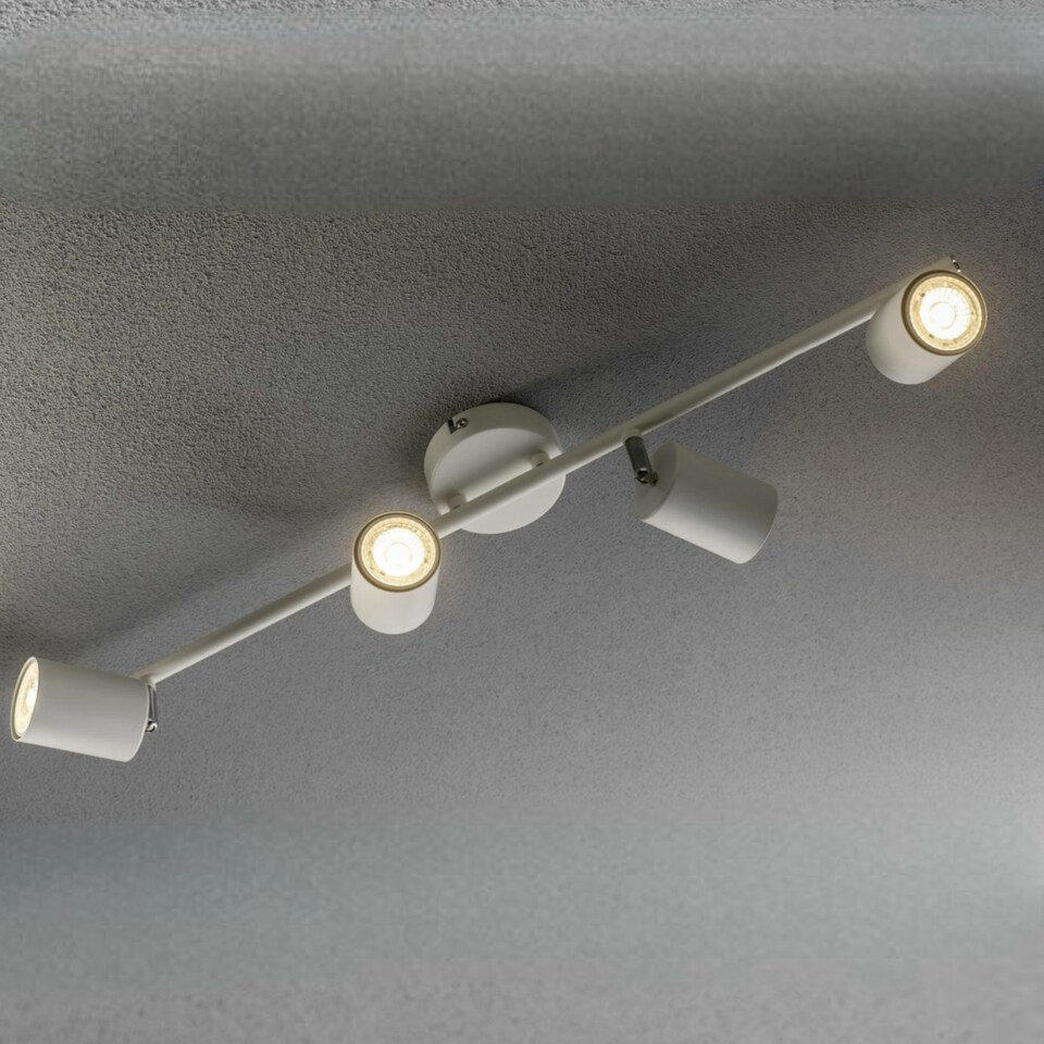 image 1 of CGC JACK White Four Head GU10 Ceiling Spot Bar Light White