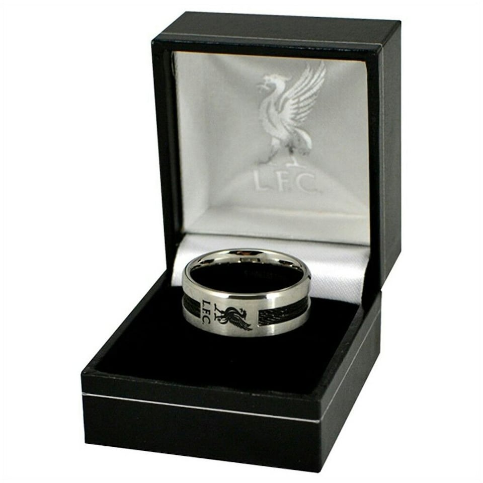 image 1 of Liverpool FC Black Inlay Ring - Silver - Medium