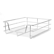 4 x KuKoo Kitchen Pull Out Storage Baskets – 500mm Wide Cabinet Silver