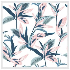 Winter pink & blue flowers (Picture Frame) White | XS