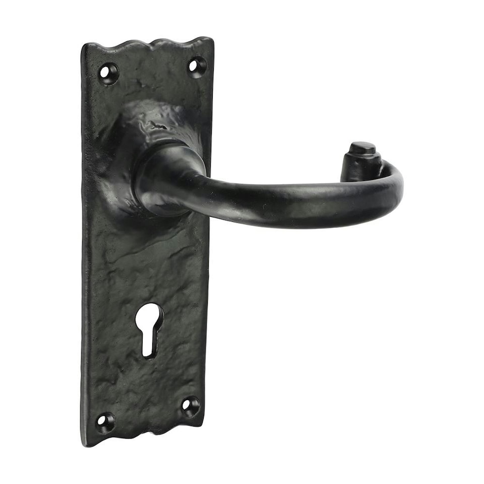Timco - Traditional Lever Lock Handles - Antique Black (Size 155 x 54 - 2 Pieces) | Black