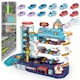 image 1 of 2-in-1 Garage Track Set with Elevator, 12 Mini Cars, Music & Lights – Kids Car Playset for Ages 3+